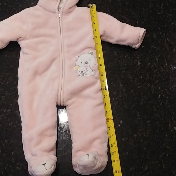 Absorba Pink Thick Plush Baby Sleeper Size 6-9 M - Picture 3 of 11